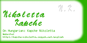 nikoletta kapche business card